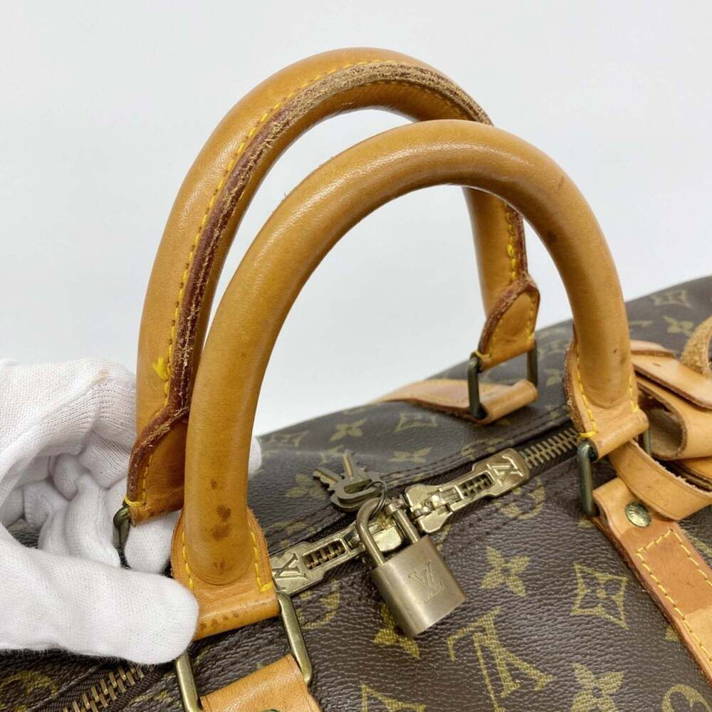 LOUIS VUITTON Brown Monogram Keepall 55 Boston Bag - Picture 8 of 11